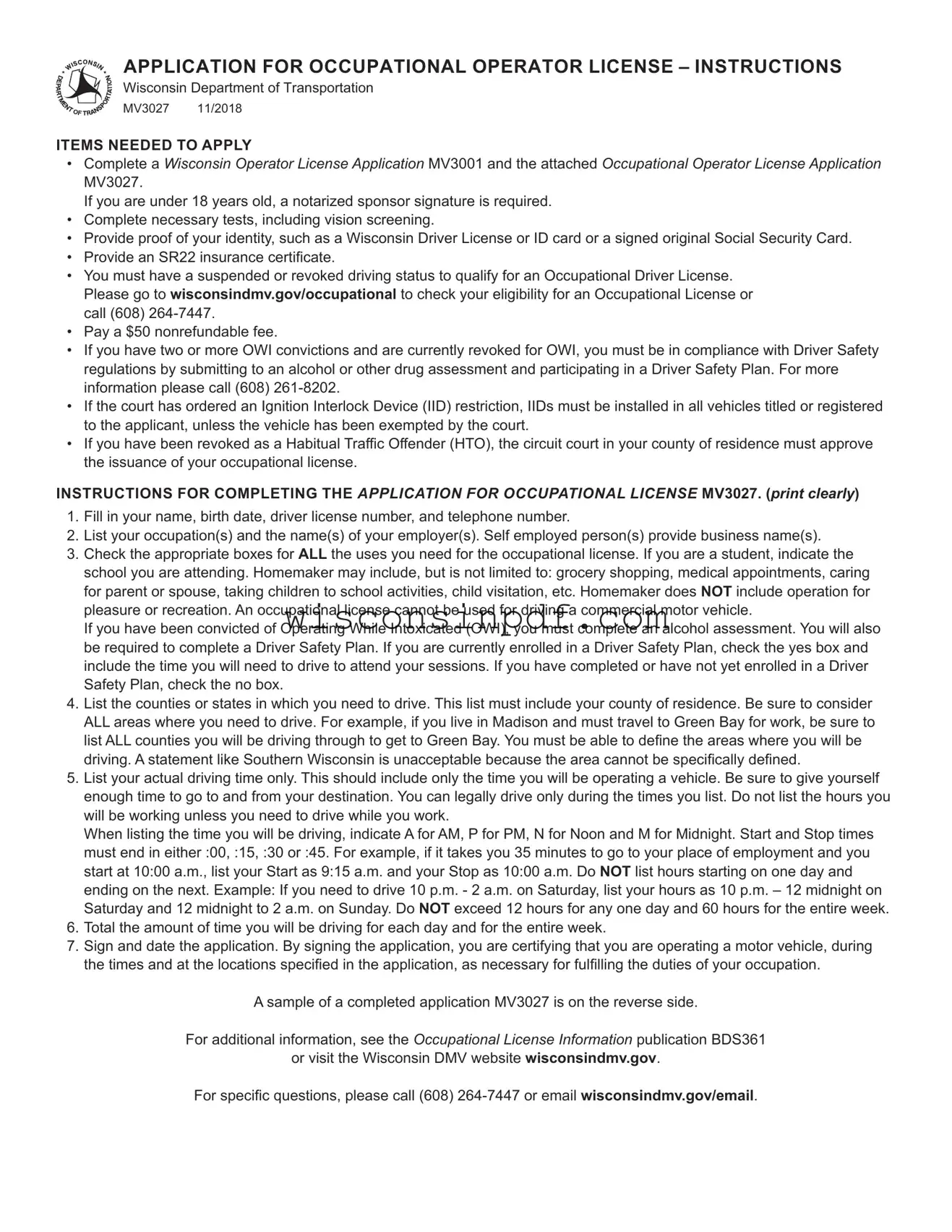 Fill Out a Valid Mv3027 Wisconsin Template