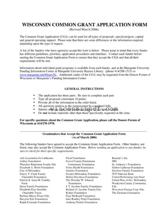 Fill Out a Valid Wisconsin Common Grant Application Template