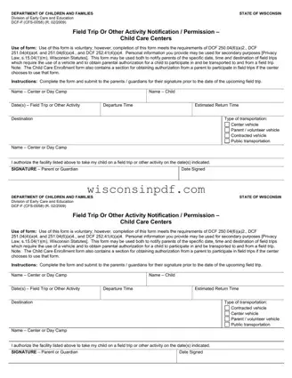 Fill Out a Valid Wisconsin Dcf F Template