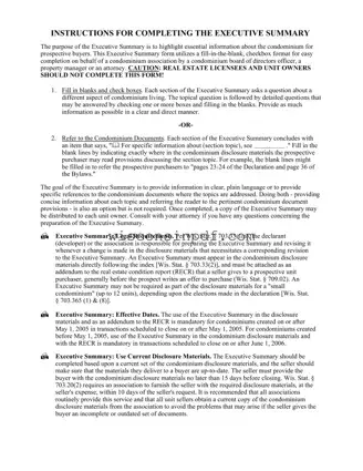 Fill Out a Valid Wisconsin Executive Summary Template