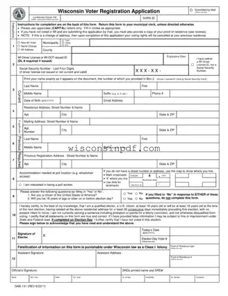 Fill Out a Valid Wisconsin Gab 131 Template