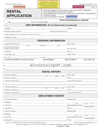 Fill Out a Valid Wisconsin Rental Application Template