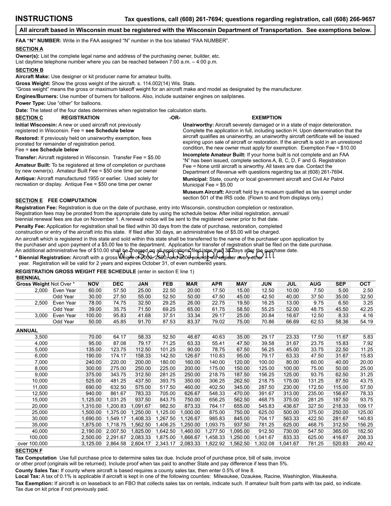 Fill Out a Valid Wisconsin Aircraft Registration Template