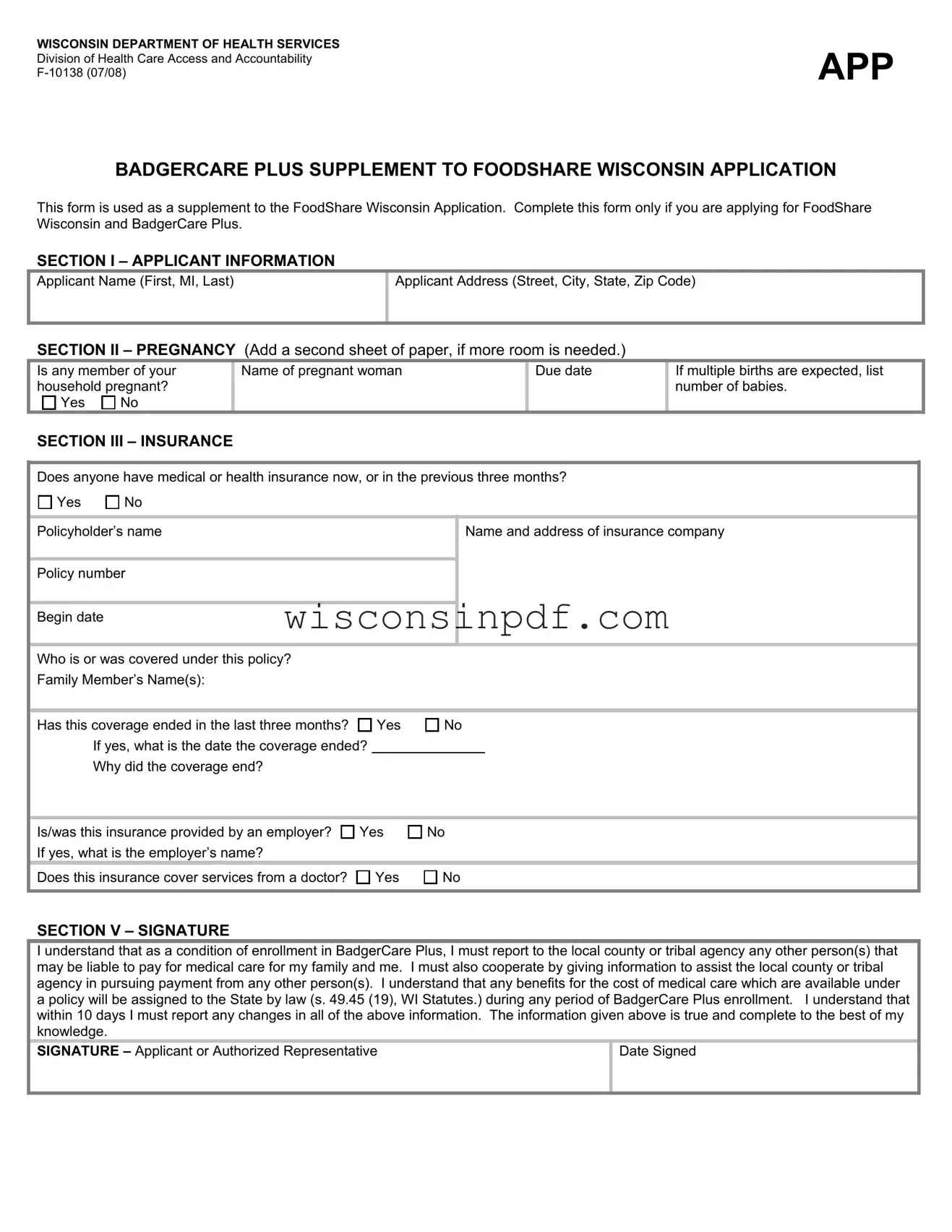 Fill Out a Valid Wisconsin F 10138 Template