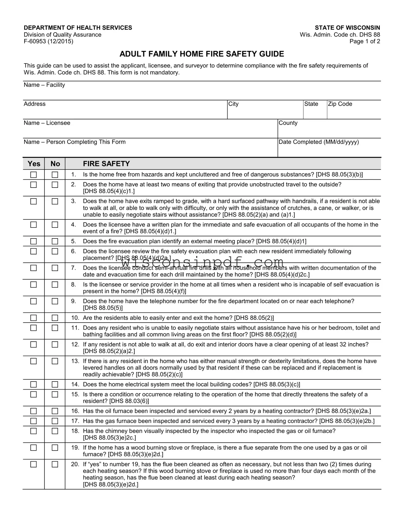 Fill Out a Valid Wisconsin F 60953 Template