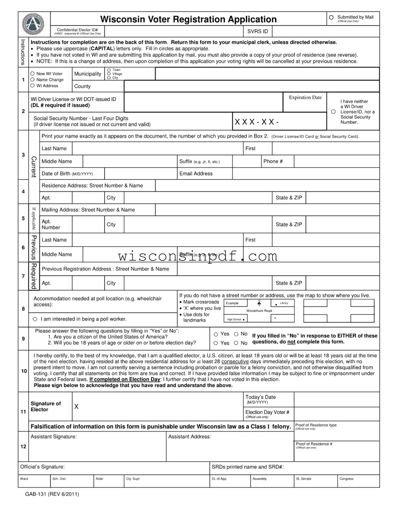 Fill Out a Valid Wisconsin Gab 131 Template
