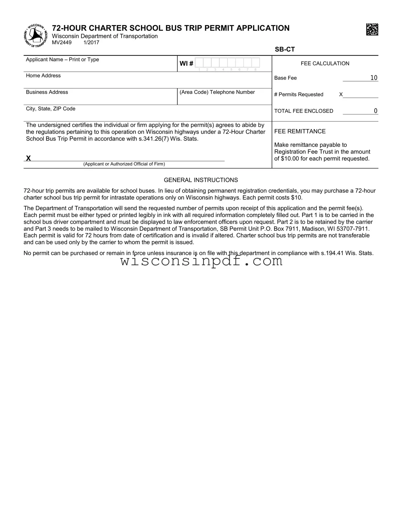 Fill Out a Valid Wisconsin Mv2449 Template