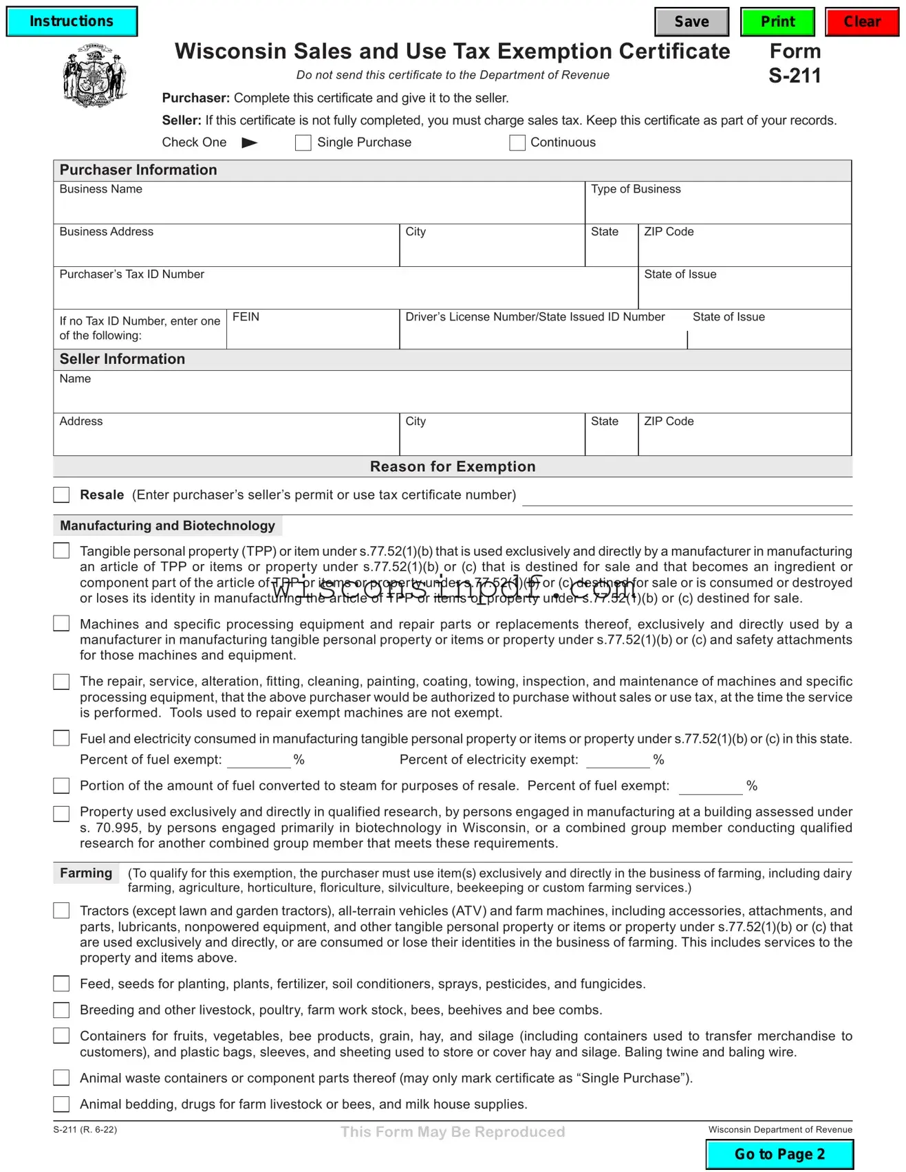 Fill Out a Valid Wisconsin Tax Exempt Template