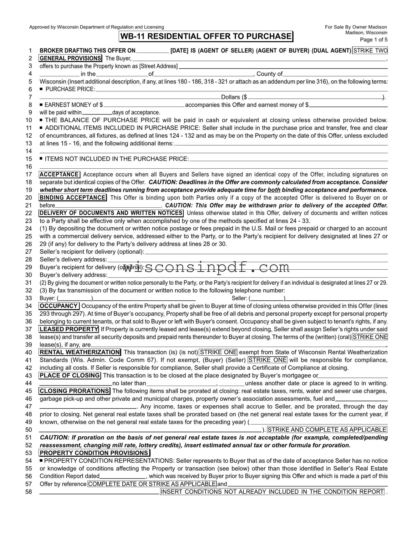 Fill Out a Valid Wisconsin Wb11 Template